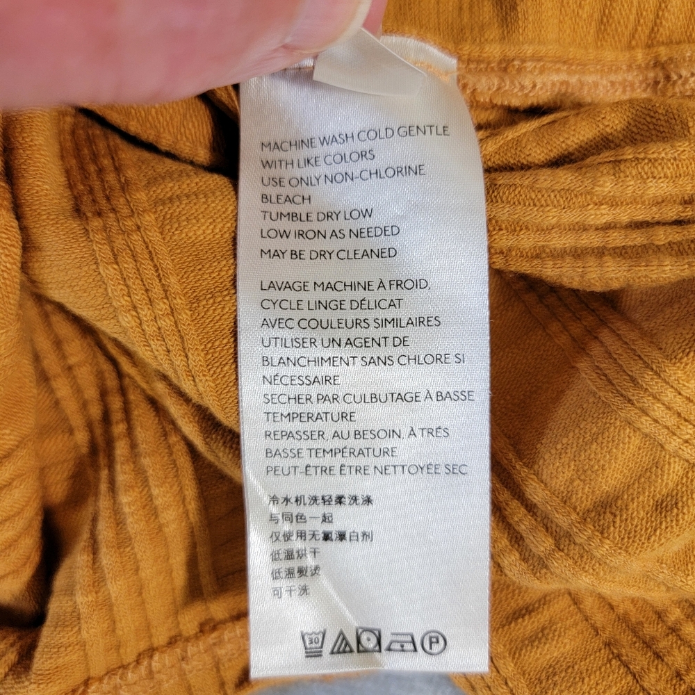 Free People We The Free Big Sur Long Sleeve T Shirt Gold Ribbed Knit Small - Picture 9 of 11